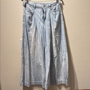 Anthropology Pilcro Sky Blue Denim palazzo pants- mid rise